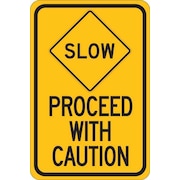 Brady Traffic Sign, 18" H, 12 in W, Aluminum, Rectangle, English, 124488 124488