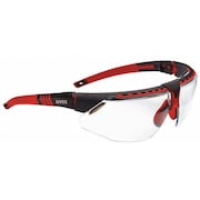 Honeywell Uvex Safety Glasses, Avatar, HydroShield Anti-Fog Coating, Standard, Red/Black Half-Frame, Clear Lens S2860HS