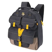 Clc Work Gear USB Charging Tool Backpack, Polyester, 23 Pockets, Black/Khaki ECP135