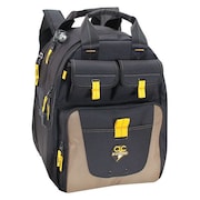 Clc Work Gear Tool Backpack, Polyester, 36 Pockets, Black/Khaki ECPL38