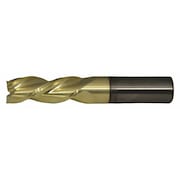 CLEVELAND 3-Flute Carbide Square Single End High-Perf End Mill for Alum CTD CEM-AM3-ZN ZrN 1/4x1/4x3/8x2 C72344