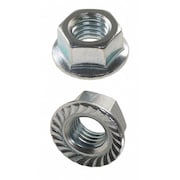 Zoro Select Serrated Lock Nut, #6-32, Steel, Grade A, Zinc Plated, 11/64 in Ht, 100 PK U11610.013.0001