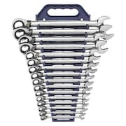 Gearwrench 16 Piece 72-Tooth 12 Point Reversible Ratcheting Combination Metric Wrench Set 9602N