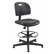 BEVCO Polyurethane Task Chair, 18" to 25-3/4", No Arms, Black V7307MG