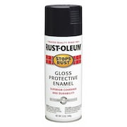 Stops Rust Spray Paint, Black, Gloss, 12 oz 7779830