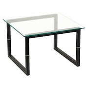 Flash Furniture Square End Table, 23.625" W, 23.625" L, 15.5" H, Glass Top, Clear FD-END-TBL-GG