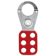 Master Lock Lockout Tagout Hasp with Vinyl-Coated Handle, 1 in Jaw Clearance, Steel, Red 420