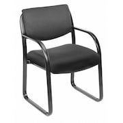 Boss BlackGuest Chair, 23 inW24 1/2 inL34 1/2 inH, Fixed, Fabric Upholstery, Molded FoamSeat B9521-BK
