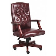 Boss Fabric Executive Chair, 23-, Fixed, Burgundy B905-BY