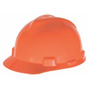 MSA SAFETY Front Brim Hard Hat, Type 1, Class E, One-Touch (4-Point), Hi-Vis Orange 10057420