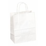Tulsack Shopping Bag with Handles 8" x 4-3/4" x 10-1/4" White, Pk250 S04WK