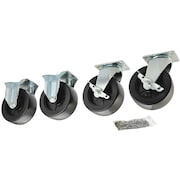 Zoro Select Plate Caster, 5" Wheel Dia., 280 lb., PK4 435X94