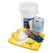 BRADY SPC ABSORBENTS Spill Kit, Bucket, Chemical/Hazmat, 9 gal. SK-BF