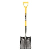 Toolite #2 14 ga Square Point Shovel, Steel Blade, 29 in L Yellow Polymer Jacket with Fiberglass Core Handle 49543