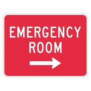 LYLE Emergency Room Traffic Sign, 12 in H, 18 in W, Aluminum, Horizontal Rectangle, T1-1806-HI_18x12 T1-1806-HI_18x12