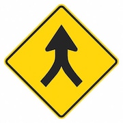LYLE Merge Traffic Sign, 24 in H, 24 in W, Aluminum, Diamond, No Text, T1-5472-EG_24x24 T1-5472-EG_24x24