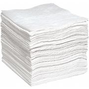 Spilltech Absorbent Pad, 15 in W x 19 in L, Absorbs 28 gal. per Pkg, Oil, White, 200 Pack WPF200S