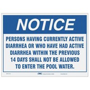 CONDOR Safety Pool Rules Sign, 14 in Height, 14 in Width, Polyethylene, Square, English 444M43