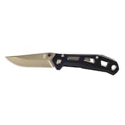 GERBER Knife, Clip Point Blade, Black Handle 31-003316