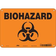 CONDOR Biohazard Sign, 7 in H, 10 in W, Polyethylene, Vertical Rectangle, English, 447V65 447V65