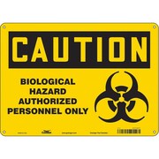 CONDOR Biohazard Sign, 10 in H, 14 in W, Horizontal Rectangle, English, 447X07 447X07