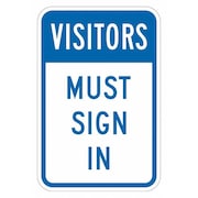 LYLE Rflctv Visitors Sign, 18x12in, Aluminum, T1-6113-HI_12x18 T1-6113-HI_12x18