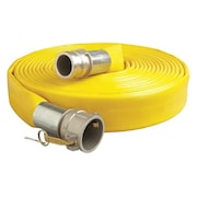 ZORO SELECT 3" ID x 50 ft PVC Water Discharge Hose 200 PSI YL 45DU18