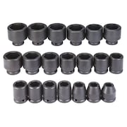 PROTO Impact Socket Set, 3/4 in Drive Size, SAE, Black Oxide, 20-Piece J72103