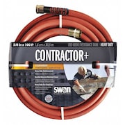 Zoro Select 100 ft L Heavy Duty Contractor Water Hose, 5/8 in Inside Dia, Red, PVC CSNCG58100