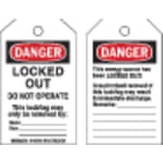 BRADY Danger Tag, Locked Out Do Not Operte, PK10 145769