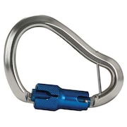 Falltech Carabiner, Twist-Lock, 3 3/4 in L, Aluminum, natural 8466A