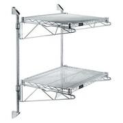 ZORO SELECT Stainless Steel Wire Wall Shelving, 14"D x 36"W x 34"H, Silver GACB14-34-1436S