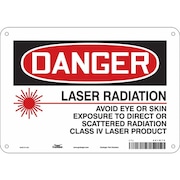 CONDOR Laser Warning Sign, 7 in H, 10 in W, Polyethylene, Vertical Rectangle, 451R70 451R70