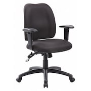 ZORO SELECT Fabric Task Chair, 22 1/2-, Adjustable, Black 452R21