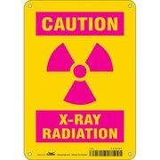 CONDOR Radiation Sign, 10 in H, 7 in W, Aluminum, Horizontal Rectangle, 452A45 452A45
