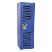 Hallowell Wardrobe Locker, 15 in W, 15 in D, 48 in H, (1) Tier, (1) Wide, Blue HTL151548-1GS