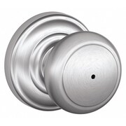 SCHLAGE RESIDENTIAL Knob Lockset, Satin Chrome, Privacy, Gr 2 F40 AND 626 AND
