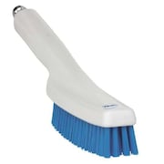 Vikan 1 51/64 in W Water-Fed Brush, Stiff, 6 1/2 in L Handle, 6 1/2 in L Brush, Blue, Plastic 7056Q3