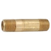 Zoro Select 1/8" MNPT x 2-1/2" TBE Brass Pipe Nipple 706113-0240