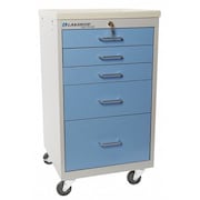 Lakeside Medical Mini Cart, 5 Drawers w/Key Lock- Slate Blue Cabinet SM-524-K-2SB