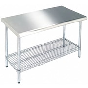 Seville Classics Work Table, 35-1/2" H, Silver, Zinc Plated SHE18308B