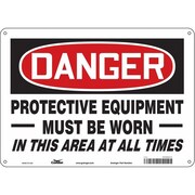 CONDOR Safety Sign, 10 in Height, 14 in Width, Aluminum, Horizontal Rectangle, English, 466R33 466R33