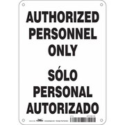 CONDOR Safety Sign, 10 in H, 7 in W, Polyethylene, Horizontal Rectangle, English, Spanish, 472H15 472H15