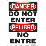 CONDOR Safety Sign, 20 in Height, 14 in Width, Fiberglass, Vertical Rectangle, English, Spanish 472N72