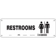 Condor Restroom Sign, 12" W, 4" H, 0.032" Thick, 473Y57 473Y57
