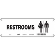 CONDOR Restroom Sign, 12" W, 4" H, 0.060" Thick, 473Y58 473Y58