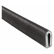 Trim-Lok Edge Trim, PVC, Aluminum, 25 ft Length, 0.282 in Overall Width, Style: Rubber Look 2200SB7X1/16-25