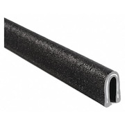 Trim-Lok Edge Trim, PVC, Aluminum, 25 ft Length, 0.345 in Overall Width, Style: Rubber Look 2200SB7X1/8-25