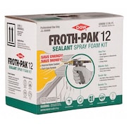 Froth-Pak Air Sealing Spray Foam Sealant Kit, 3.3 lb, Two Cylinders, Cream, 2 Component 12030014