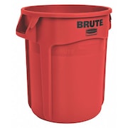 Rubbermaid Commercial 10 gal Round Trash Can, Red, 15 5/8 in Dia, None, Plastic FG261000RED